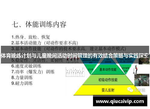 体育晚练计划与儿童晚间活动时间管理的有效结合策略与实践探索
